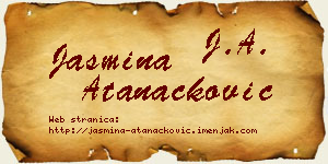 Jasmina Atanacković vizit kartica